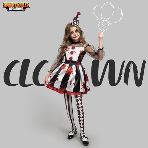 Disfraz de payaso aterrador para niñas miniatura 2