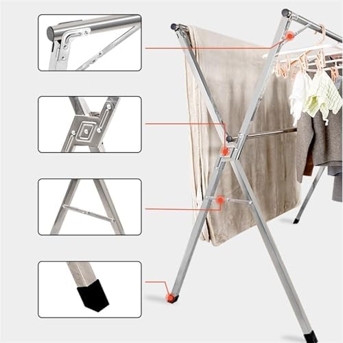 Clothes Drying Rack Clothes Drying Rack/Drying Rack Clothes Drying Rack, 63/79 Inches Full Stainless Steel Laundry Rack,Foldable Adjustable Free Installed Space Saving,