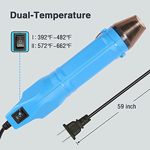Mini Heat Gun Dual-Temperature 392℉ & 662℉ Hot Air Gun Multi-Purpose Electric Heating Tools Shrink Pen For Crafts, Shrinking Pvc, Diy, Embossing, Stripping Paint #TOP1