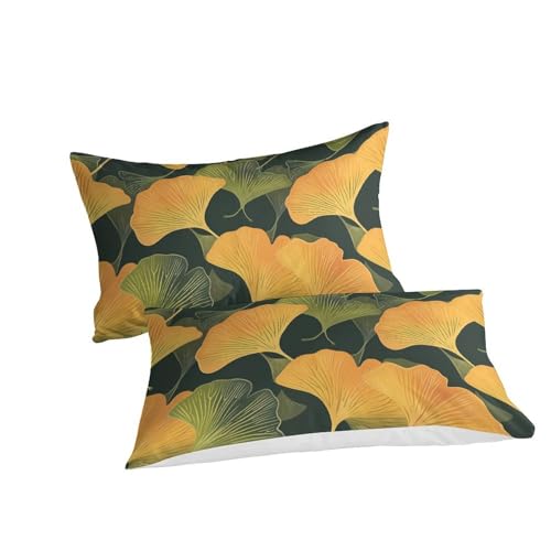Housse de couette respirant et antibactérien en motif feuilles pour lit Super King 260x220