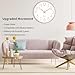Foxtop Modern Wall Clock 12 Inch Non-Ticking Silent Battery Operated Round Quartz Rose Gold Wall Clock for Office Bedroom Living Room Kitchen Home School Decor