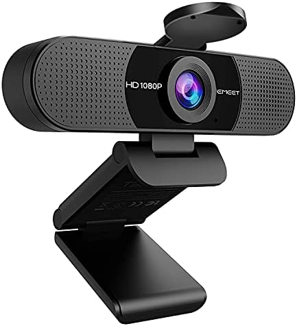 EMEET 1080P Webcam with Microphone, C960 Web Camera 2 Mics Streaming Webcam