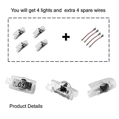 4 Pcs Led Car Door Lights Logo Projector Compatible For Highlander/Camry/Prius/Sienna/Tundra/Venza/4 Runner/Corolla/Alphard/Reiz/Crown/Sequoia /,3D Car Welcome Projector Lights #TOP4
