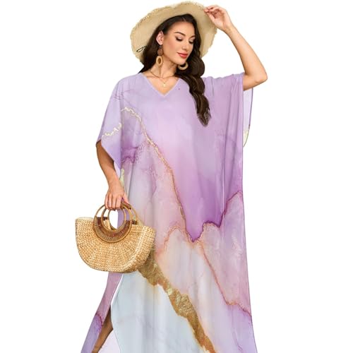 Maillot de bain col en V haut de gamme motif marbre blanc pastel et coupe ajustée