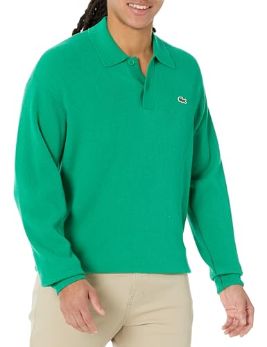 Lacoste Men's Long Sleeve Sweater Polo, CALATHEA, X-Small