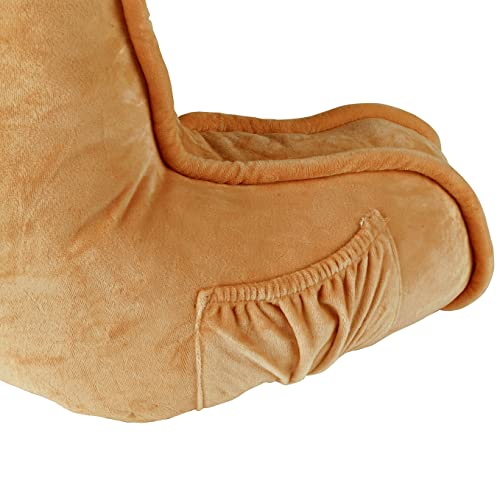Home Soft Things Super Soft Do It Yourself Bedrest Reading Pillow Cover And Filling, Need Assembly, Lounger Backrest Pillow For Sitting In Bed With Arms Pockets, 20" X 18" X 17", Amphora #TOP7