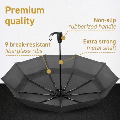 Windproof Travel Umbrella Auto Open Close, Compact 42" Folding Umbrella by EEZ-Y - Used condition - Image 5
