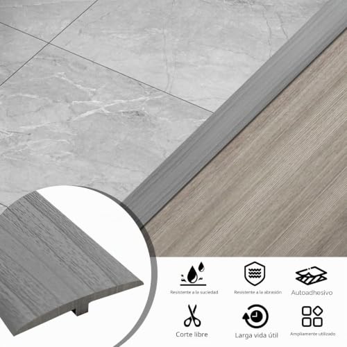 Miniatura 7 de Perfil De Transición Autoadhesivo, Perfil En T, Barra De Transición 5cm X 300 Cm, Pvc En Forma De T, Barra De Transición Para Umbrales De Puertas Y Suelos De Conexión De Baldosas Laminadas