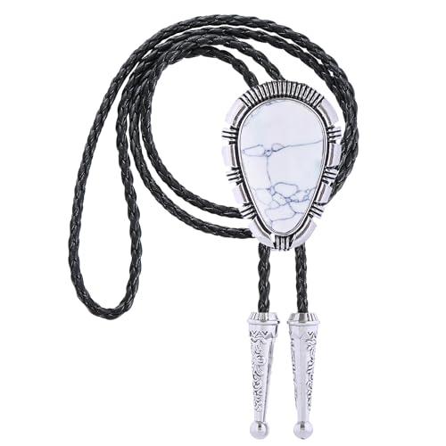 GelConnie White Bolo Tie Turquoise