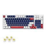 Agliexel A01 96-Key White Quiet Mechanical Keyboard – Full Size Gaming Keyboard with Colorful Lights, Yellow Switches, USB Wired – Compact 96% Layout, Anti-Ghosting