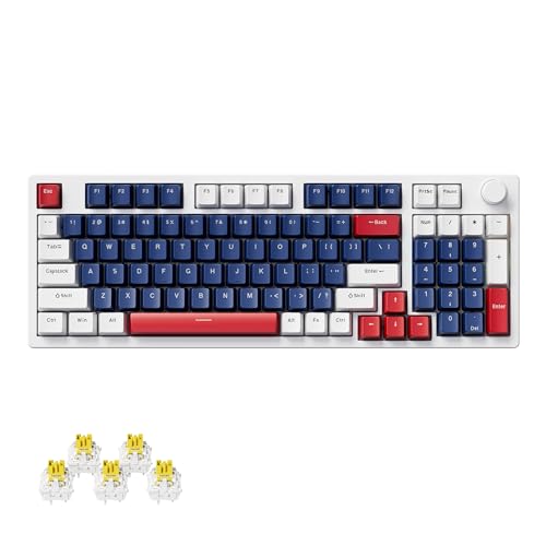 Agliexel A01 96-Key White Quiet Mechanical Keyboard – Full Size