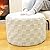 Round Pouf Ottoman Boho Poof Home Decor Floor Pouffe Ottoman Foot Rest for Couch Sofa Bean Bag Chairs Living Room Bedroom 20" x 20" x 14"Inches (Ivory Checkered Pouf with Filler)