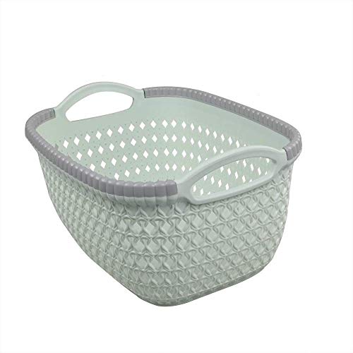SAMPLUS MALL (LABEL) Multi Functional Woven Home Kitchen Rattan Plastic Storage Baskets/Bins Organizer with Handles for Bathroom, Beauty, Office, Stationary (Pack of 1) (Big)