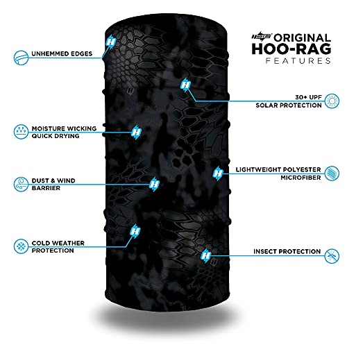 Hoo-Rag - High Performance 100% Moisture Wicking Polyester Microfiber Multi-Functional Face Mask & Neck Cover - Upf 30 - One Size Fits Most - Kryptek Balaclava With Typhon Pattern #TOP1