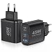 Produktbild 2er-Pack USB C Ladegerät 45W Netzteil GAN für iPhone/Samsung Galaxy S25/S24/S23/S22/S21 iPhone 16/15/14/13/12/11 Pro Max,3 Port Typ C USB Mehrfach PPS Schnellladegerät (Schwarz)