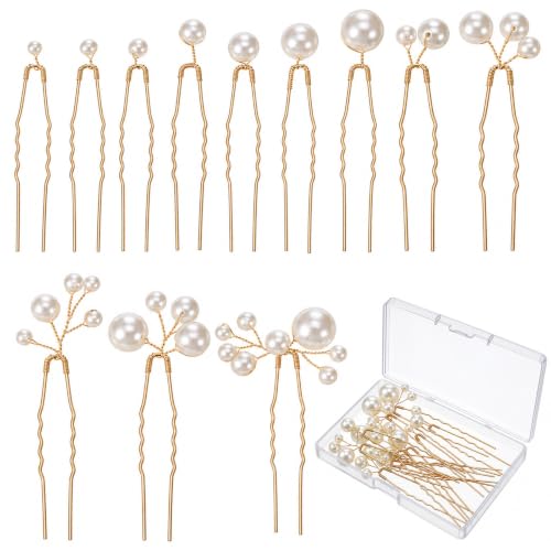 12PCS Pearl Bridal Hair Pins,Bride Hair Accessories Pearl Wedding Hairs Pin | Handmade Bridal Hair Pins for Wedding Brides Women Bridesmaid Flower Girls Hair Pieces Wedding Hair Pieces for Brides