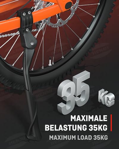 HENMI Fahrradständer 24-29 Zoll, Höhenverstellbar Fahrrad Ständer, rutschfest Seitenständer, Stabil Fahrradständer für Mountainbike, Trekkingrad, Cityrad, Pendlerfahrräder