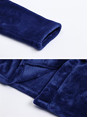 Image of Umeyda Girls Fleece Hooded Robes, Warm Printed Bath Robe for Kids Soft Fuzzy Bathrobe for Gifts