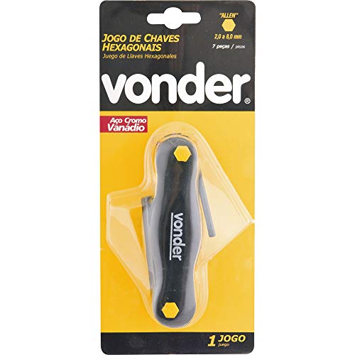 Jogo De Chaves Allen Com Suporte, Com 7 Peças Vonder 2 Mm A 8 Mm