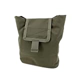 Genérico Bolsa Plegable Descarga o tiracargadores Drop Pouch FMD Folding Magazine Pouch Conquer, con Sistema Molle para Chalecos y ceñidores tácticos, con Tapa, para Airsoft - Color Verde RG