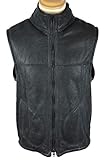  Moro-Design Leder Lammfellweste Lederweste Schaffell Fellweste Lammfell Arbeitsweste schwarz (S)