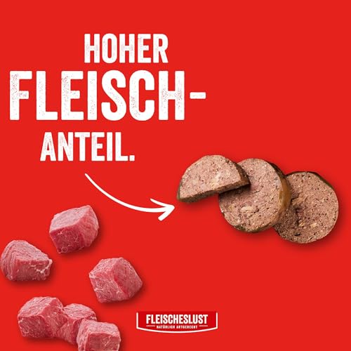 Steakhouse Rind pur (14x500g), Nassfutter für Hunde & Katzen, sensitives Ergänzungsfutter, Monoprotein, getreidefrei, 14x Wurst von Fleischeslust