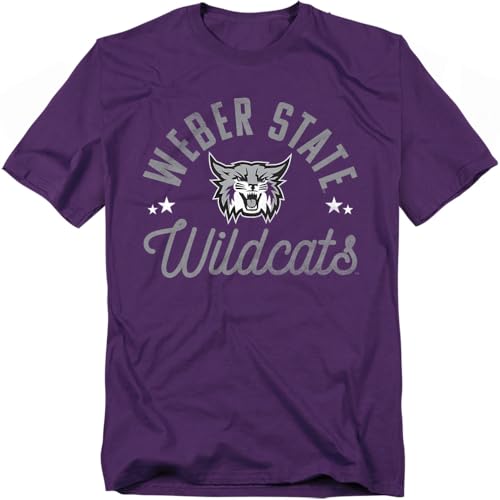 Weber State University Official Wildcats Unisex Adult T Shirt,Purple, Medium
