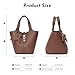 Kadynow Tote Bag for Women Vegan Leather Bucket Purse for Women Top Handle Handbag Shoulder Bag with Detachable Small Purse Brown