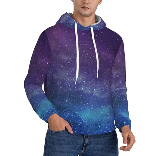 Sweat à capuche imprimé univers et étoiles pour look urbain