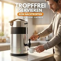 Sommertal Gastro Kaffeemaschine 15L / 100 Tassen | Filterkaffeemaschine groß mit Warmhaltefunktion & Wasserstandsanzeige | Kaffeeurne mit Beschriftungsfeld für Büro, Catering & Events | Kaffeekocher – Ansicht 4