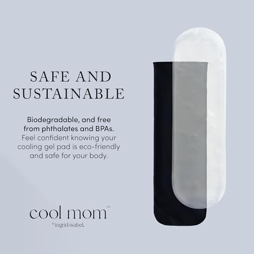 Cool Mom by Ingrid and Isabel Reusable Perineal Cooling Pad - Hot or Cold Postpartum Gel Pack for Pregnancy Delivery & Hemorrhoid Pain Relief, Includes 1 Ice Pack & 2 Covers