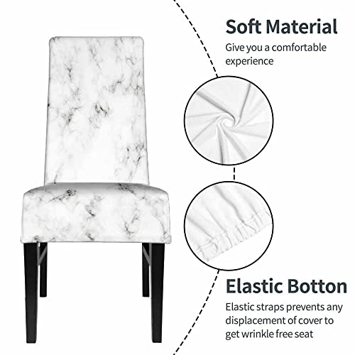 Numland Marble Texture Dining Room Chair Cover Granite Rock Stone Tile Luxury Marbling Surface Anti-Dust Seat Protector For Home, Party,Office,Ceremony,Banquet1 Pack 100% Polyester #TOP3