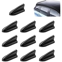 10 PCS Shark Fin Car Roof Decor Sticker, Sport Streamlined Car Spoiler Roof Wing Ornament Cover, Self-Adhesive Body Exterior Decoration Decal, Universal for Most Cars Black