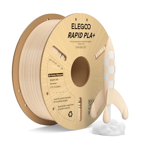 Image of ELEGOO Rapid PLA Plus Filament 1.75mm Beige 1KG, PLA+ 3D Printer Filament for 600 mm /s High Speed Printing, Dimensional Accuracy + /- 0.02 mm, 1kg Cardboard Spool(2.2lbs)