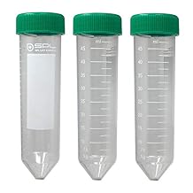 SPL 50ml Conical Centrifuge Tube Polypropylene Screw Cap, Sterile Non - pyrogenic, Non - cytotoxic, DNase/RNase - Free, Human DNA - Free Resealable Bags 25 Tubes
