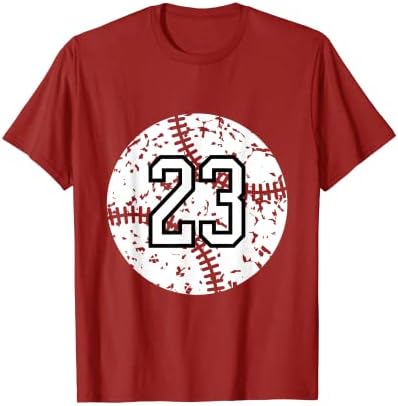 Baseball Team Number #23 Red Baseball Lovers T-Shirt