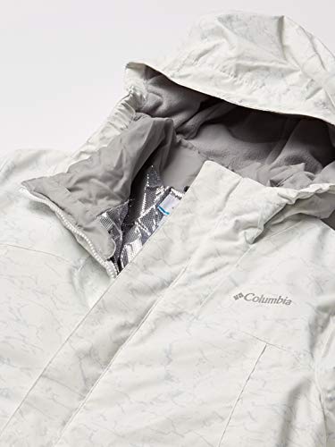 Columbia Youth Girls Whirlibird II Interchange Jacket, White Crackle Print/Columbia Grey, Small