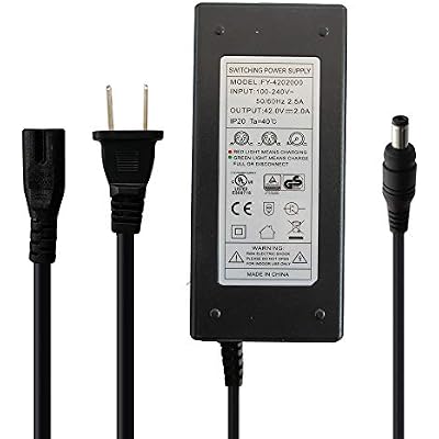 UL 42V 2A Charger Power Supply Adapter for 10S 36V Lithium Li-ion Battery Pack with DC 5.5 x 2.1mm