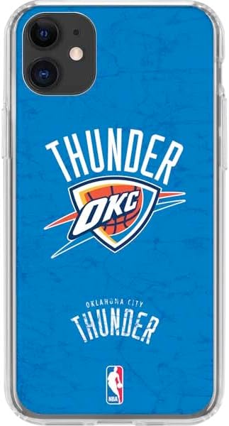 Skinit Clear Phone Case Compatible with iPhone 11 - Officially Licensed NBA Oklahoma City Thunder Primary Logo Design