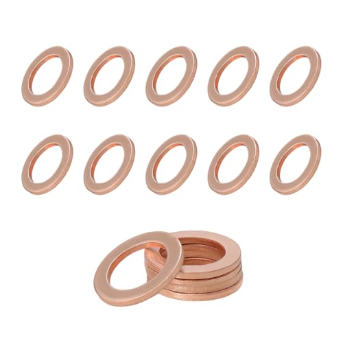Image of 15 PCS Oil Drain Plug Gasket, 14mm Copper Oil Drain Plug Washer Gaskets Seals Replacement, Crush Washer Oil Drain Plug for OEM PN Part 007603-014106, Car Accessories