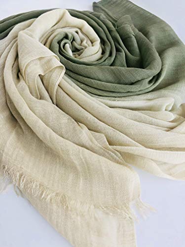 GERINLY Two Tone Linen Scarf Wraps Basic Textured Scarf Hemp Shawl3