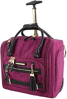 Steve Madden Luggage Wheeled Suitcase Under Seat Bag (Peek-A-Boo Purple)