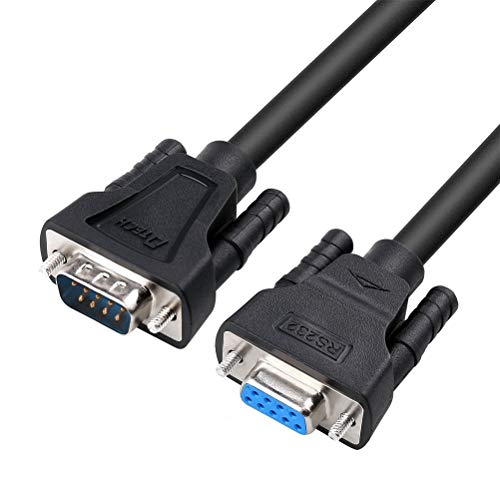 DTECH 5ft RS232 przedłużacz kabla szeregowego wtyczka na gniazdo 9-biegunowe proste przez