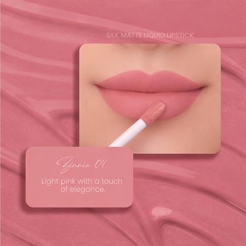 Image of Parul Garg Beauty Silk Matte Liquid Lipstick | Long-Lasting & Smudge-Proof | Soft Matte Finish | Vegan & Clean Beauty | Hydrates with Shea Butter & Vitamin E (Zinnia)