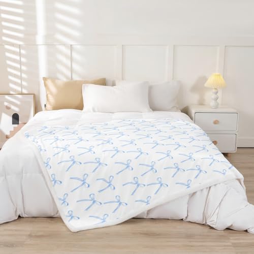 Couverture pelucheuse bleue plaid patchwork géométrique pour lit enfants filles - 3