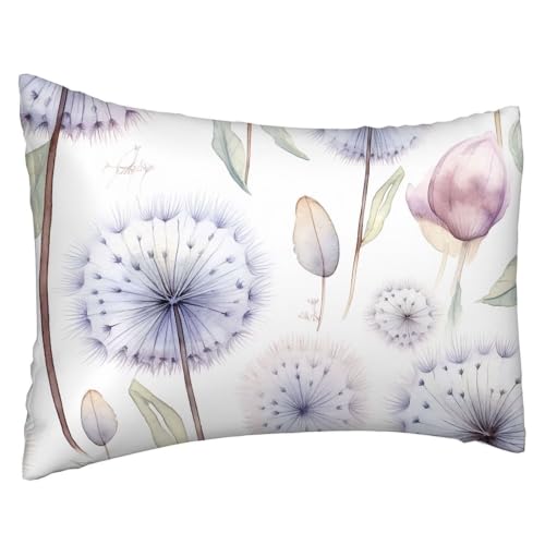 Taie Oreiller 40x65 cm Couleur Housses de Coussin Pissenlit Coussins Rectangulaire Taies D'oreillers Canapé Doux Taie Oreiller pour Salon de Jardin Printemps Été Automne Decoration, Cadeau L-1465