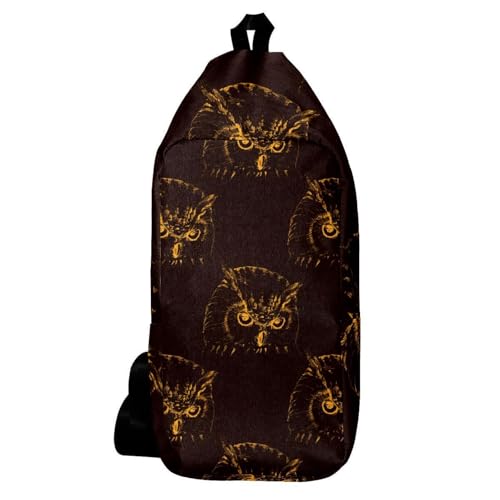Sac à dos à bandoulière avec motif tête de hibou sans couture multicolore
