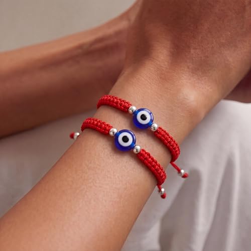 Image of Fesciory Evil Eye Bracelets for Women, Adjustable Amulet Red String Jewelry