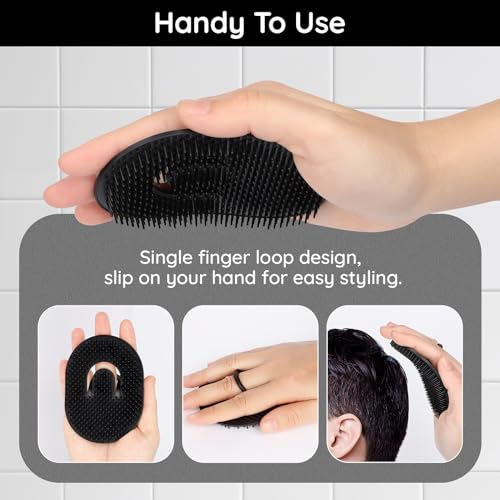 12pcs Palm Brush for Men, Segbeauty Portable Hair Brushes Plastic Beard Comb Shampoo Brushes Pocket Comb Scalp Massage Brush for Travel