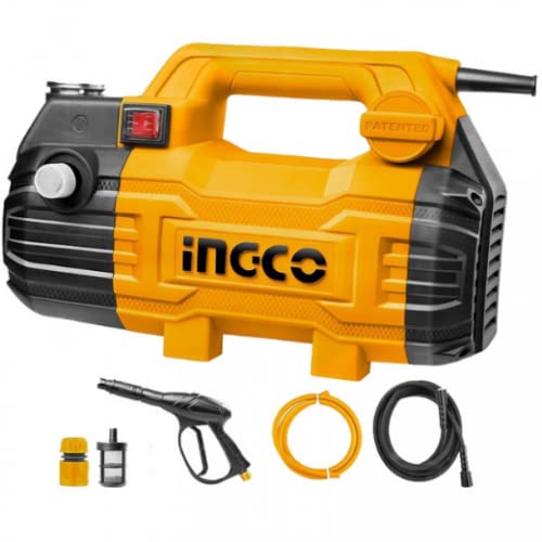 INGCO High Pressure Washer unit with all accessories laid out